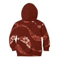 Aloha Hawaii Floral Tapa Kid Hoodie Patchwork Crimson LT7 - Polynesian Pride