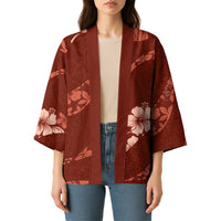 Aloha Hawaii Floral Tapa Kimono Patchwork Crimson - Polynesian Pride