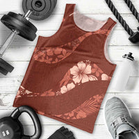 Aloha Hawaii Floral Tapa Men Tank Top Patchwork Crimson LT7 - Polynesian Pride