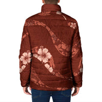 Aloha Hawaii Floral Tapa Padded Jacket Patchwork Crimson LT7 - Polynesian Pride