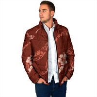Aloha Hawaii Floral Tapa Padded Jacket Patchwork Crimson LT7 - Polynesian Pride