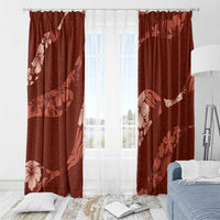 Aloha Hawaii Floral Tapa Window Curtain Patchwork Crimson - Polynesian Pride