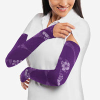Aloha Hawaii Floral Tapa Arm Sleeves Patchwork Violet - Polynesian Pride