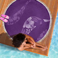 Aloha Hawaii Floral Tapa Beach Blanket Patchwork Violet - Polynesian Pride