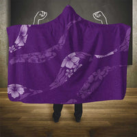 Aloha Hawaii Floral Tapa Hooded Blanket Patchwork Violet - Polynesian Pride
