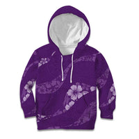 Aloha Hawaii Floral Tapa Kid Hoodie Patchwork Violet LT7 Hoodie Violet - Polynesian Pride