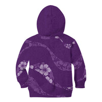 Aloha Hawaii Floral Tapa Kid Hoodie Patchwork Violet LT7 - Polynesian Pride