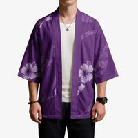 Aloha Hawaii Floral Tapa Kimono Patchwork Violet - Polynesian Pride