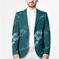 Aloha Hawaii Floral Tapa Blazer Patchwork Teal - Polynesian Pride