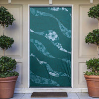 Aloha Hawaii Floral Tapa Door Cover Patchwork Teal LT7 Teal - Polynesian Pride