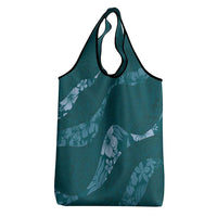 Aloha Hawaii Floral Tapa Grocery Bag Patchwork Teal LT7 - Polynesian Pride