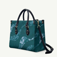 Aloha Hawaii Floral Tapa Leather Bag Patchwork Teal - Polynesian Pride