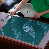 Aloha Hawaii Floral Tapa Puzzle Patchwork Teal LT7 - Polynesian Pride