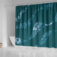 Aloha Hawaii Floral Tapa Shower Curtain Patchwork Teal - Polynesian Pride