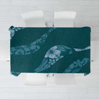 Aloha Hawaii Floral Tapa Tablecloth Patchwork Teal LT7 Teal - Polynesian Pride