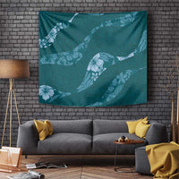 Aloha Hawaii Floral Tapa Tapestry Patchwork Teal - Polynesian Pride