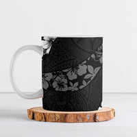 Aloha Hawaii Floral Tapa Ceramic Mug Patchwork Charcoal - Polynesian Pride