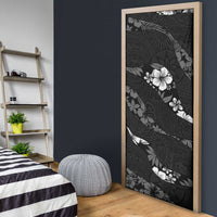 Aloha Hawaii Floral Tapa Door Cover Patchwork Charcoal LT7 - Polynesian Pride