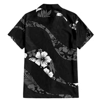 Aloha Hawaii Floral Tapa Family Matching Off Shoulder Short Dress and Hawaiian Shirt Patchwork Charcoal - Polynesian Pride