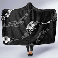Aloha Hawaii Floral Tapa Hooded Blanket Patchwork Charcoal - Polynesian Pride
