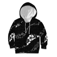Aloha Hawaii Floral Tapa Kid Hoodie Patchwork Charcoal LT7 Hoodie Charcoal - Polynesian Pride