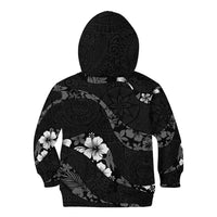Aloha Hawaii Floral Tapa Kid Hoodie Patchwork Charcoal LT7 - Polynesian Pride