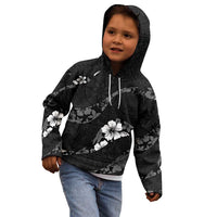 Aloha Hawaii Floral Tapa Kid Hoodie Patchwork Charcoal LT7 - Polynesian Pride