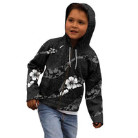 Aloha Hawaii Floral Tapa Kid Hoodie Patchwork Charcoal LT7 - Polynesian Pride
