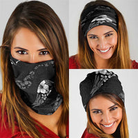 Aloha Hawaii Floral Tapa Neck Gaiter Patchwork Charcoal - Polynesian Pride