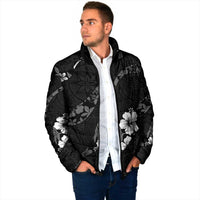 Aloha Hawaii Floral Tapa Padded Jacket Patchwork Charcoal LT7 - Polynesian Pride