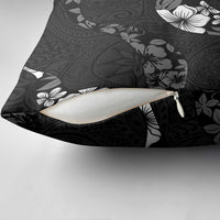 Aloha Hawaii Floral Tapa Pillow Cover Patchwork Charcoal - Polynesian Pride