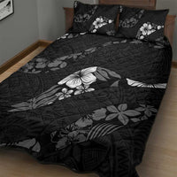 Aloha Hawaii Floral Tapa Quilt Bed Set Patchwork Charcoal - Polynesian Pride