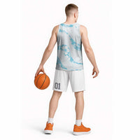 Aloha Hawaii Floral Tapa Basketball Jersey Patchwork Turquoise LT7 - Polynesian Pride