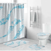 Aloha Hawaii Floral Tapa Bathroom Set Patchwork Turquoise - Polynesian Pride