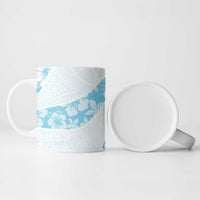 Aloha Hawaii Floral Tapa Ceramic Mug Patchwork Turquoise - Polynesian Pride