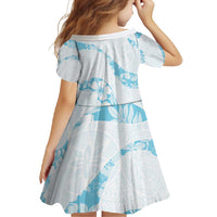 Aloha Hawaii Floral Tapa Family Matching Short Sleeve Bodycon Dress and Hawaiian Shirt Patchwork Turquoise - Polynesian Pride