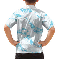 Aloha Hawaii Floral Tapa Kid Hawaiian Shirt Patchwork Turquoise - Polynesian Pride