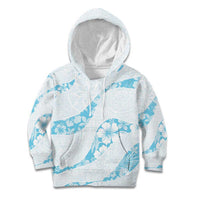 Aloha Hawaii Floral Tapa Kid Hoodie Patchwork Turquoise LT7 Hoodie Turquoise - Polynesian Pride