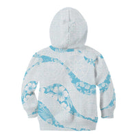 Aloha Hawaii Floral Tapa Kid Hoodie Patchwork Turquoise LT7 - Polynesian Pride