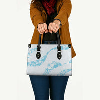 Aloha Hawaii Floral Tapa Leather Bag Patchwork Turquoise - Polynesian Pride