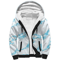 Aloha Hawaii Floral Tapa Sherpa Hoodie Patchwork Turquoise LT7 Unisex Turquoise - Polynesian Pride