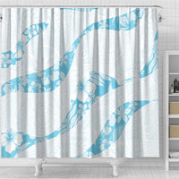 Aloha Hawaii Floral Tapa Shower Curtain Patchwork Turquoise - Polynesian Pride