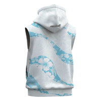 Aloha Hawaii Floral Tapa Sleeveless Zip Hoodie Patchwork Turquoise LT7 - Polynesian Pride