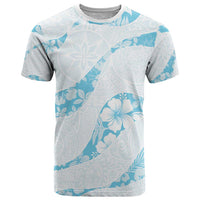 Aloha Hawaii Floral Tapa T Shirt Patchwork Turquoise - Polynesian Pride