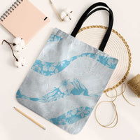 Aloha Hawaii Floral Tapa Tote Bag Patchwork Turquoise - Polynesian Pride