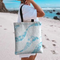 Aloha Hawaii Floral Tapa Tote Bag Patchwork Turquoise - Polynesian Pride