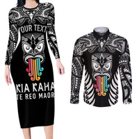 personalised-kia-kaha-te-reo-maori-couples-matching-long-sleeve-bodycon-dress-and-long-sleeve-button-shirts-hei-tiki-mix-koru-black