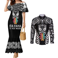personalised-kia-kaha-te-reo-maori-couples-matching-mermaid-dress-and-long-sleeve-button-shirts-hei-tiki-mix-koru-black