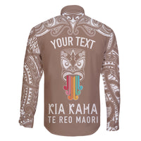 personalised-kia-kaha-te-reo-maori-family-matching-off-shoulder-maxi-dress-and-hawaiian-shirt-hei-tiki-mix-koru-brown