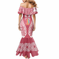 Personalised Kia Kaha Te Reo Maori Mermaid Dress Hei Tiki Mix Koru - Pink LT7 - Polynesian Pride
